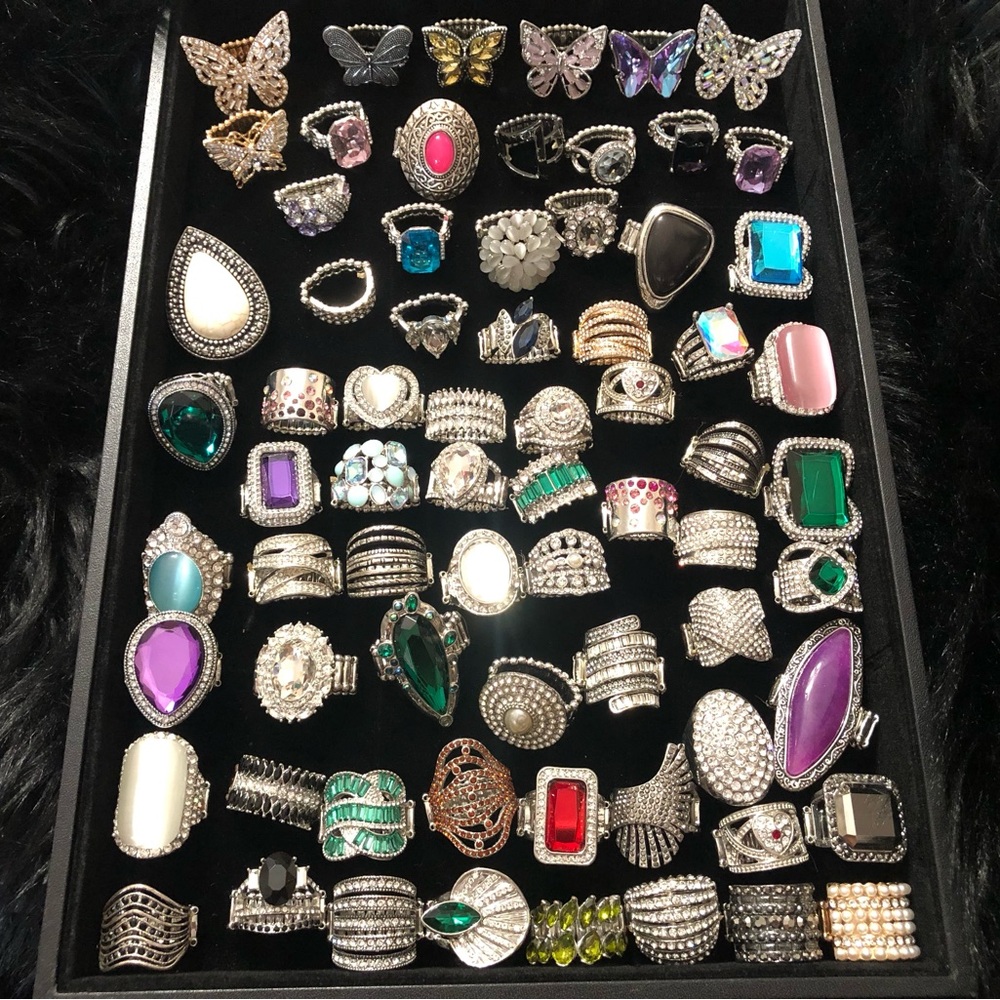 70 Women's Assorted Fashion Gemstone Rings